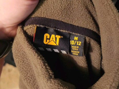 Boys CAT Green Zip Fleece Vest Size M 10-12 - Picture 2 of 2