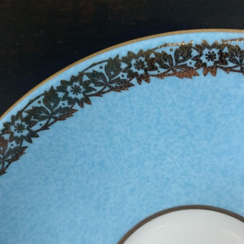 Vintage Aynsley Orchard Gold Turquoise Blue Tea Cup & saucer - Picture 8 of 10