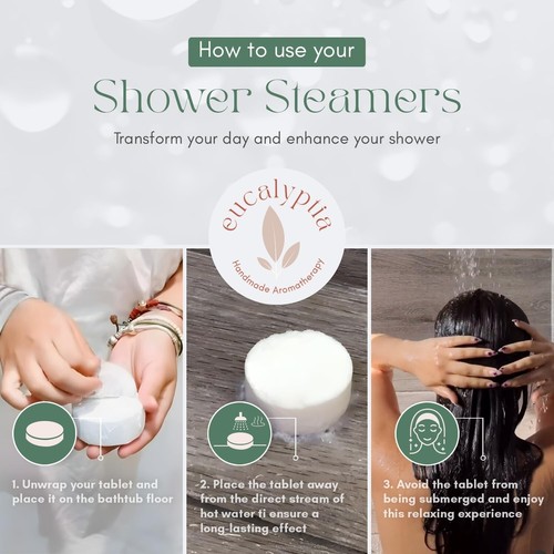 Mint Eucalyptus Shower Steamers – 10 Pack Aromatherapy ....06/2026 B5 - Picture 7 of 7