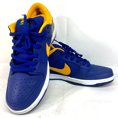 Nike SB Dunk Low Royal Blue Midas Gold Brazil S:US11 304292-473 Men's Sneakers - Picture 2 of 11