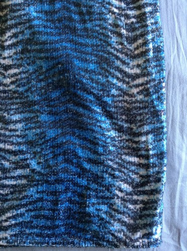 Tiger Animal Print Vintage Sequin Blue Mermaid Party Dress Sleeveless UK14 EUR42 - Picture 4 of 12