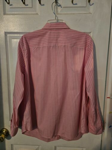 Lauren (Ralph Lauren) Collared Shirt - Pink with white stripes-preowned - Picture 2 of 2