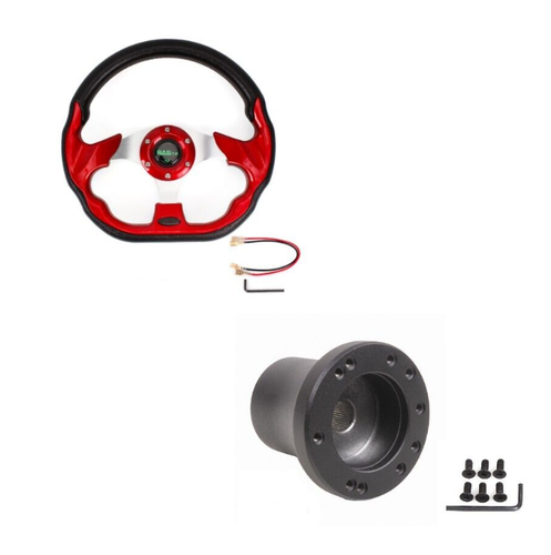 12.5" Carbon Fiber Golf Cart Steering Wheel w/ Hub Adapter For EZGO TXT RXV - Picture 24 of 27