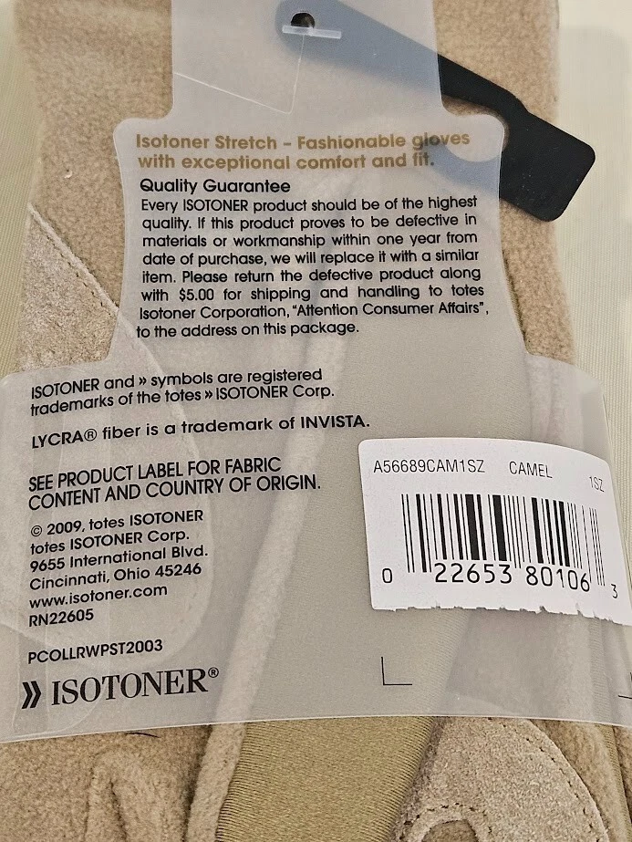 Guantes elásticos Isotoner para mujer color camel talla única Foto 4 de 4