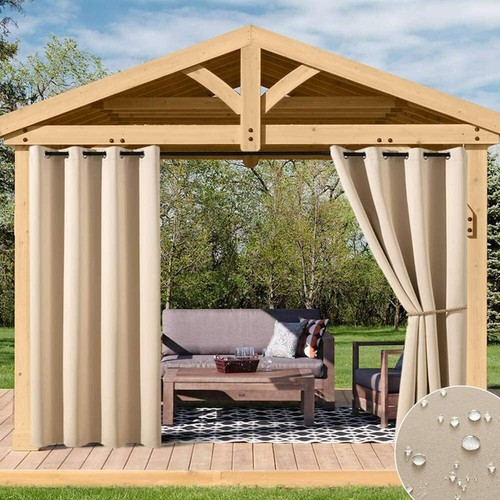 1/2Pcs Outdoor Waterproof Blackout Curtains For Garden Pergola Yard Anti-UV - Picture 34 of 46