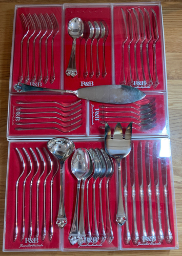51 Piezas Cubiertos Joyero R&B - Patrón Rosas - Plata 150 para 6 Personas - Imagen 1 de 4