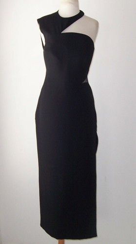 VERSACE Yellow or Black Cut Out One Shoulder Sheer Panel Dress Gown 42 6  - Bild 7 von 9