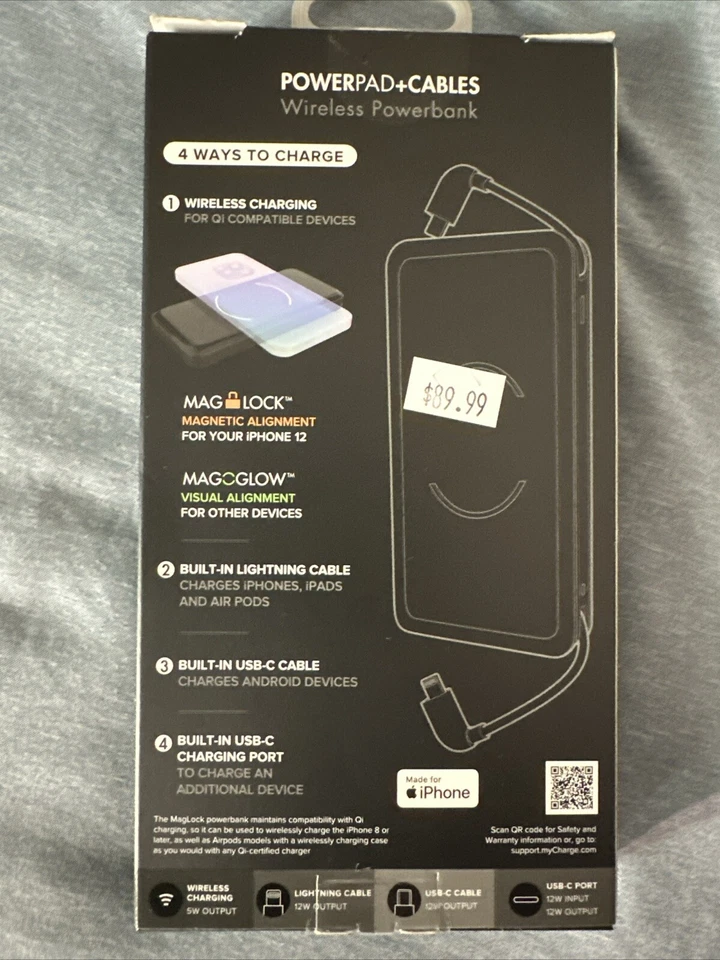 My Charge Power Pad + cabos Power Bank sem fio Ótimo para produtos Apple! - Imagem 2 de 4