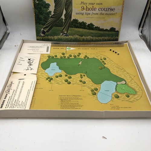 VINTAGE 1961 ARNOLD PALMER INSIDE GOLF BOARD GAME Box Damaged Missing Pieces - Picture 2 of 3