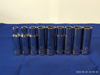 #ad #ad quot;Pre Ownedquot; Lot of 9 Husky Replacement 1 2quot; Drive Deep Well 12 pt. Sockets $13.99
