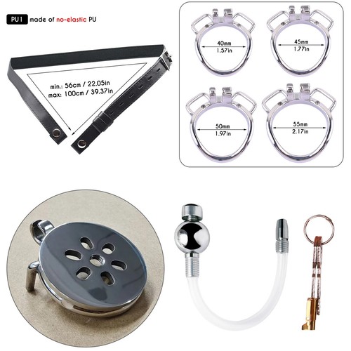 Flat Negative Chastity Cage Metal Male Chastity Device with Silicone Tube Cage - Picture 50 of 50