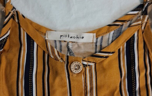 Pistachio Striped Jumper with adjustable straps and side pockets Girl's Size 4T - Picture 2 of 5