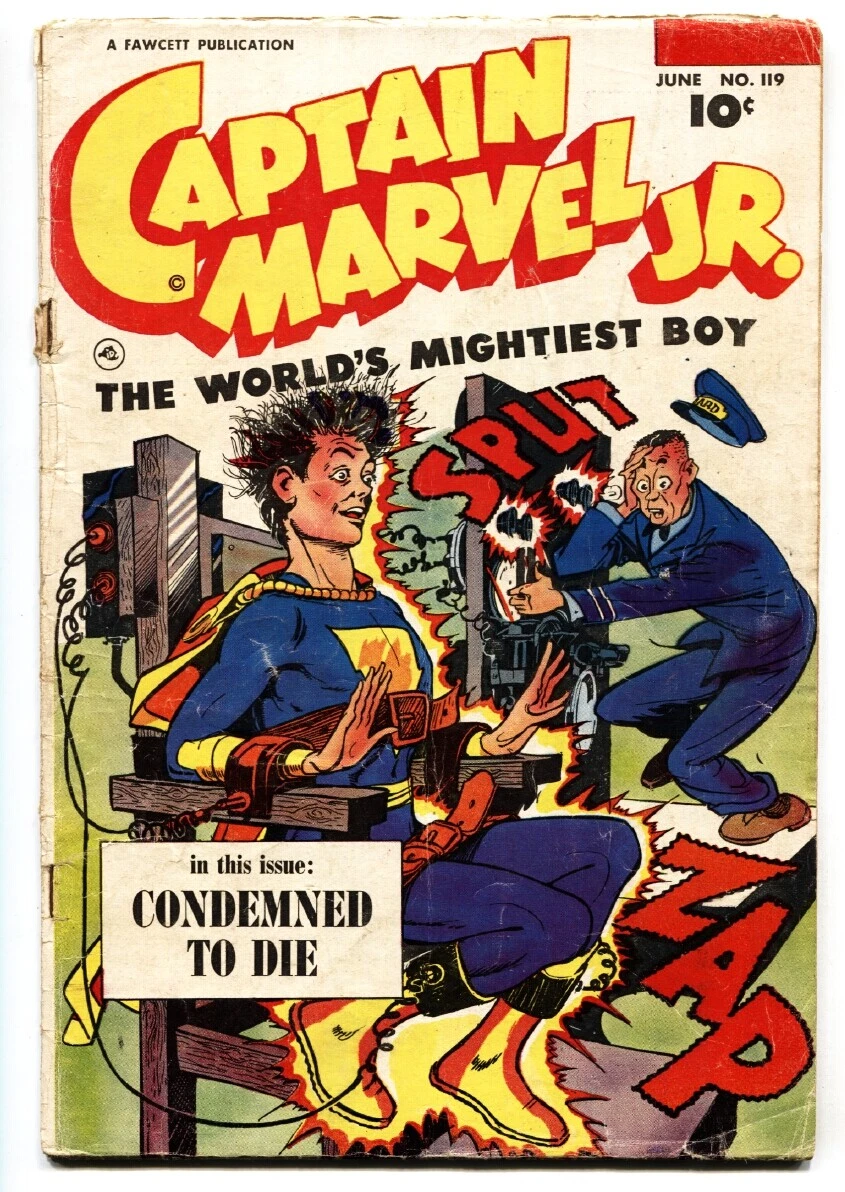 Captain Marvel Jr 119 1953 Electric Chair cover Golden Age