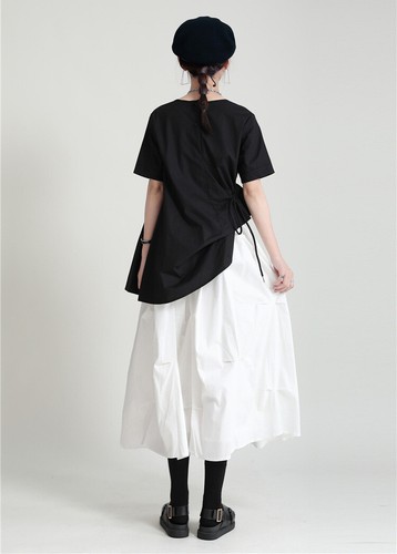 Lady Gothic Punk Midi Skirt Loose Fitted High-Waist A Line Japanese Style Skirt - Picture 19 of 25