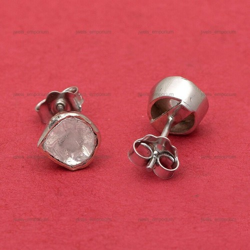 Aretes de boda de plata de ley 925 con diamantes naturales - Imagen 4 de 8