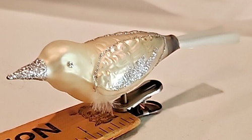 Deutsches antikes viktorianisches Glas mittlerer Clip On Vogel Weihnachtsschmuck 1900er - Bild 3 von 7