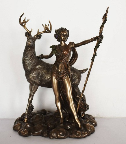 Artemis Diana - Göttin der Jagd, Wildnis, Mond - Kaltguss Bronzeharz