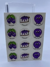 Vintage 1980’s scratch n sniff Very Good Blueberries sticker sheet 12 stickers