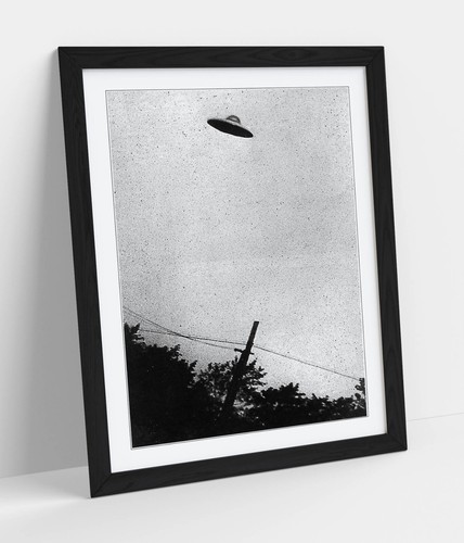 SUPPOSED ALIEN UFO OVER NEW JERSEY VINTAGE -FRAMED WALL ART PAPER PRINT POSTER - Picture 7 of 10