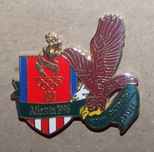 VINTAGE 100TH OYMPICS GAMES PIN - ATLANTA 1996 AMERICAN EAGLE WITH OLYMPIC TORCH