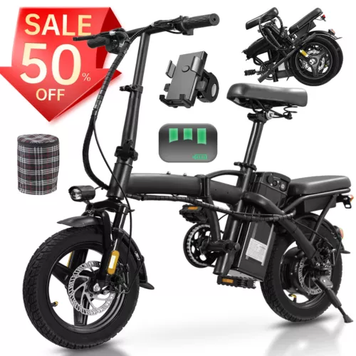 Foldable Electric Bike E-scooters 48V 10AH Adult Bicycles UL 2849 Certified.