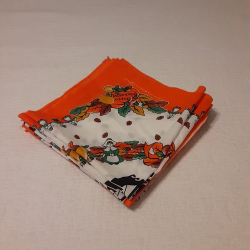 Servilletas gráficas de tela de acción de gracias raras de colección de EE. UU. X 8 LEER - Imagen 2 de 7
