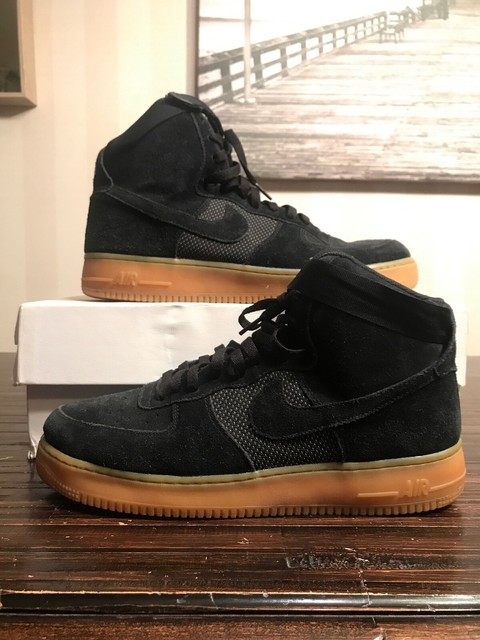 nike air force 1 black and brown suede