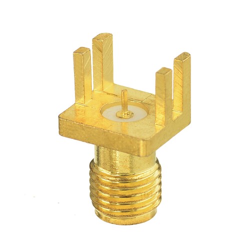 5x RF Coax Connector SMA Female Jack End Launch PCB mount Straight .062" 1.57mm - Bild 2 von 3
