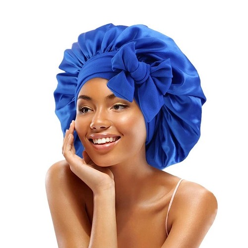 Silky Sleeping Bonnet with Tie | Shower Cap for Curly Hair | Satin Bonnet UK - Picture 23 of 24