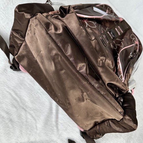 Zaino Eastport marrone raso rosa fodera ibisco botanico floreale espandibile - Foto 15 di 15