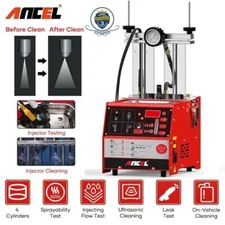 ANCEL Motorcycle Fuel Injector Cleaner Tester Ultrasonic Tool 4-Cylinder Machine