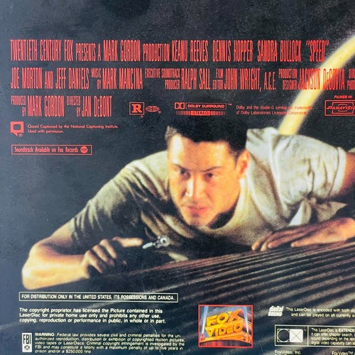 Fox Home Video 1993 Speed Laserdisc LD Rare Collectible 8638-85 - Picture 4 of 8
