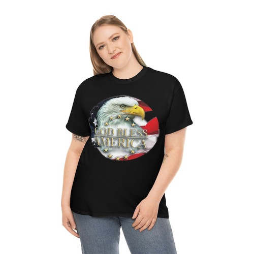 Camiseta de algodón pesado unisex God Bless America - Imagen 5 de 37
