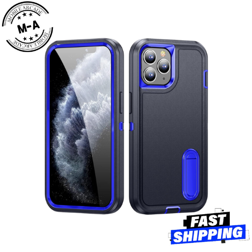 iPhone 15 Plus Builder Case with Stand - Black/Blue/Orange/Purple Durable Design - Picture 6 of 8