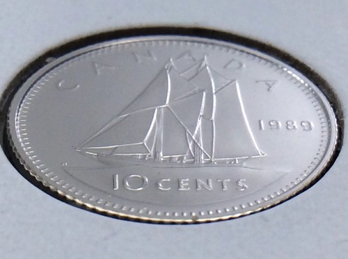 1989 Canada 10 Cents Dime KM# 77.2 Uncirculated Coin From Set G439 - Picture 4 of 9