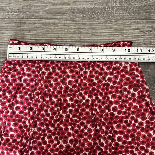 Peek Girls Red Poppy Print Cotton Skirt size XS 2 3 Lined Elastic Waist - Picture 6 of 7