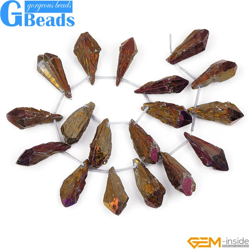 6x37-6x44mm Dyed From Raw Amethyst Quartz Head Drilled Stick Beads Free Shipping - Image 4 of 4