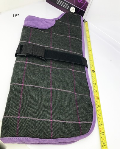 Französische Bulldogge Hundemantel Mops Gor Haustiere Tweed lila/grün 14" 16" 18" Winter warm - Bild 5 von 15