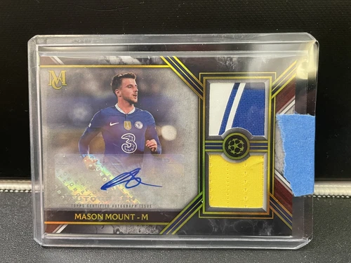 2022-23 Topps Museum UEFA - MASON MOUNT Worn Dual Relic Patch Auto GOLD /50