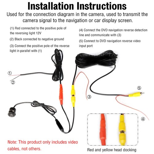 Car Video RCA Extension Cable Auto Rear View Backup Parking Camera Wire Cord US - Picture 7 of 20