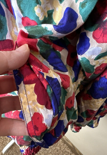 Bogari VTG Windbreaker Jacket Plus Sz 2X Artsy Floral 100% Silk Full Zip NWT - Picture 2 of 7