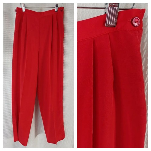 Vintage Caron Lightweight Red Pants w Side Closure Size 8 - Picture 1 of 9