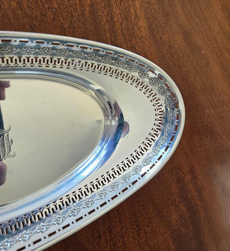 Whiting/Gorham Sterling Silver Reticulated Bread Tray 12" 1925 - Picture 5 of 6