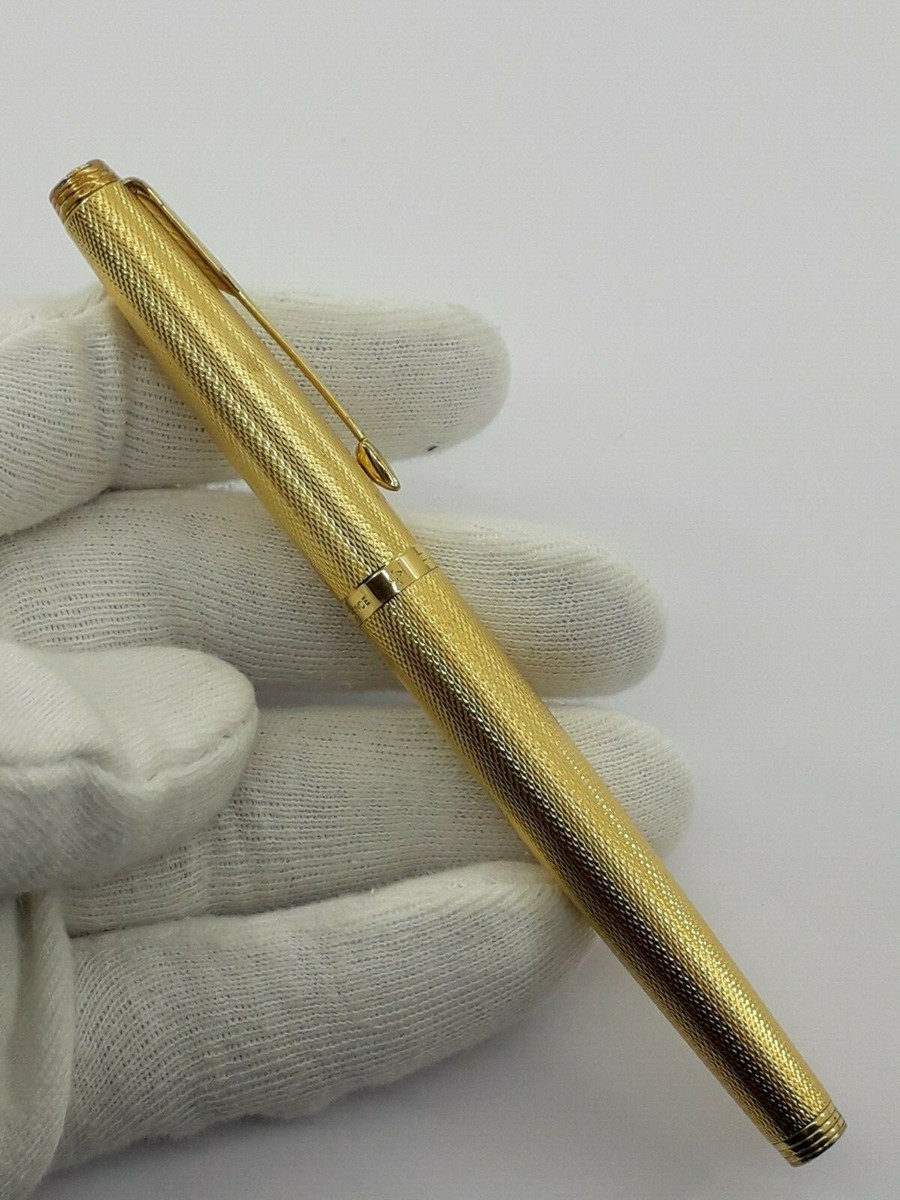 PARKER 20μ 万年筆 MADE IN FRANCE ゴールド×ドット PARKER FOUNTAIN PEN 14K NIB GOLD SIZE F ALL GOLD PLATED MADE