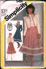 5491 Vintage Simplicity SEWING Pattern Misses Gunne Sax Skirt Blouse Jacket OOP