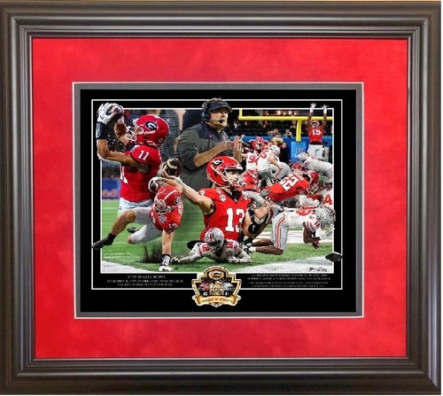 GEORGIA FOOTBALL PEACH BOWL 22 MIRACLE AT MIDNIGHT KIRBY BOWERS PRINT FRAMED - 第 1/1 張圖片