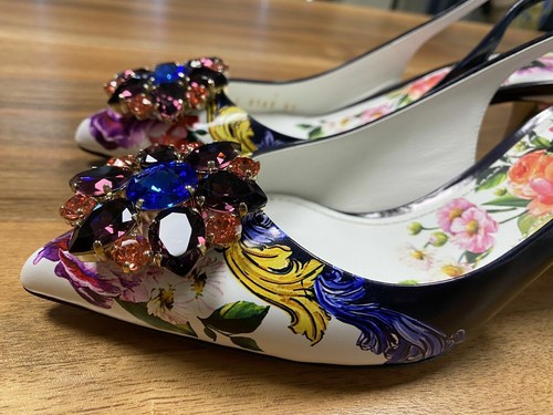 DOLCE & GABBANA EMBELLISHED SLINGBACK PUMPS SCHUHE POINT-TOE SANDALEN SHOES 37 - Bild 6 von 11
