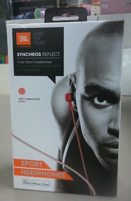 JBL Synchros Reflect Sport Headphones red black UNUSED ! Open box 