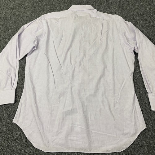 Tom James 2XL Button Up Purple Plaid Long Sleeve Adult Curved Cutaway Collar - Picture 7 of 9