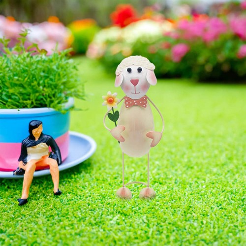 Bright Eyes White Sheep Garden Decor Patio Yard Lawn Decoration Ornament Statue - Picture 7 of 8